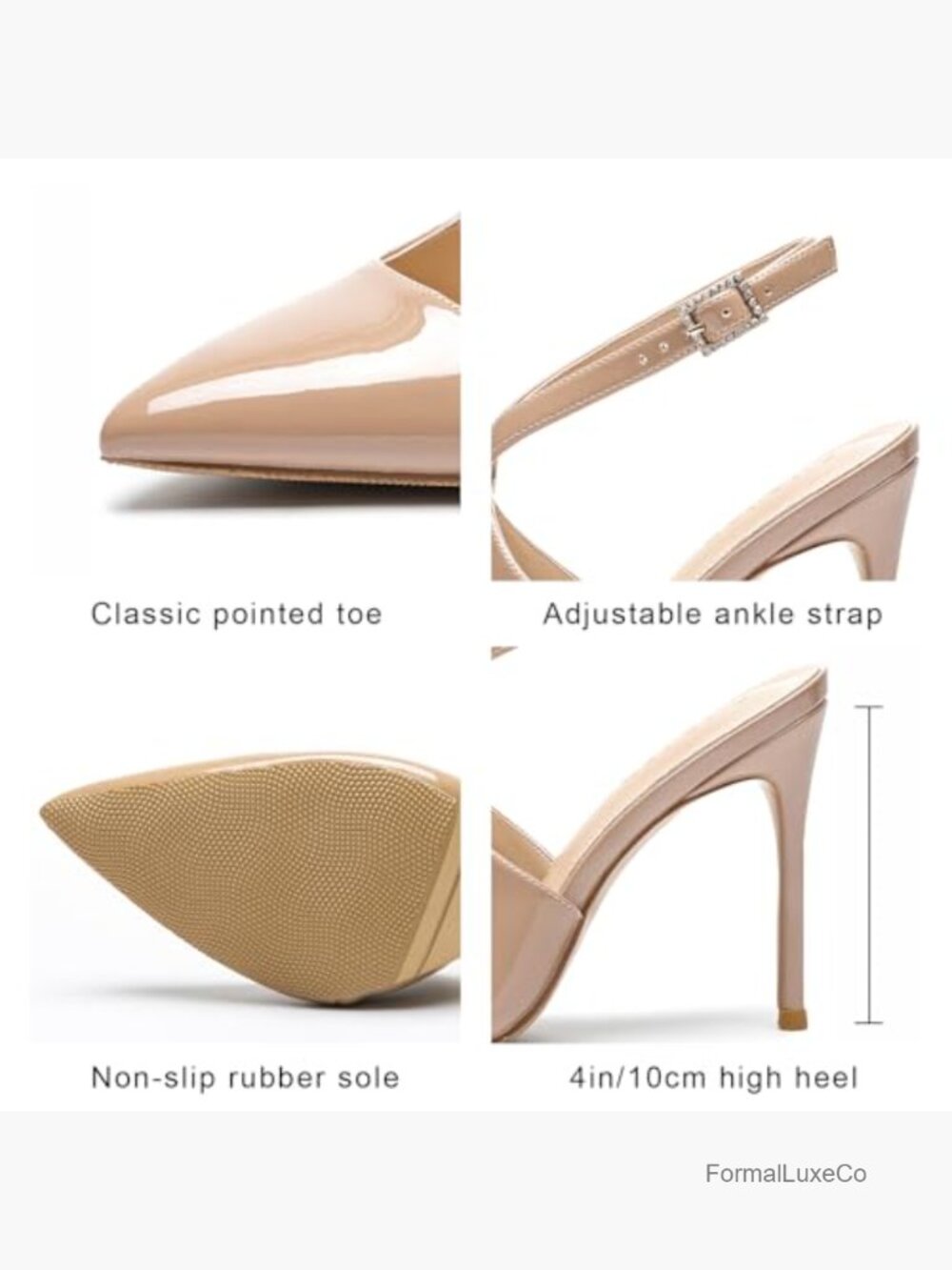 Closed Toe Stiletto Pumps Cross Strap Slingback Heels Dressy Wedding - Picture 4 of 7